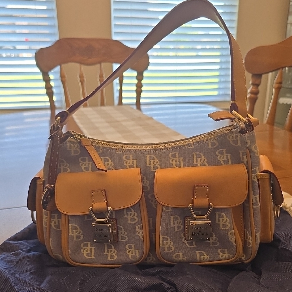 Dooney & Bourke Lavender and Cream Shoulder Bag